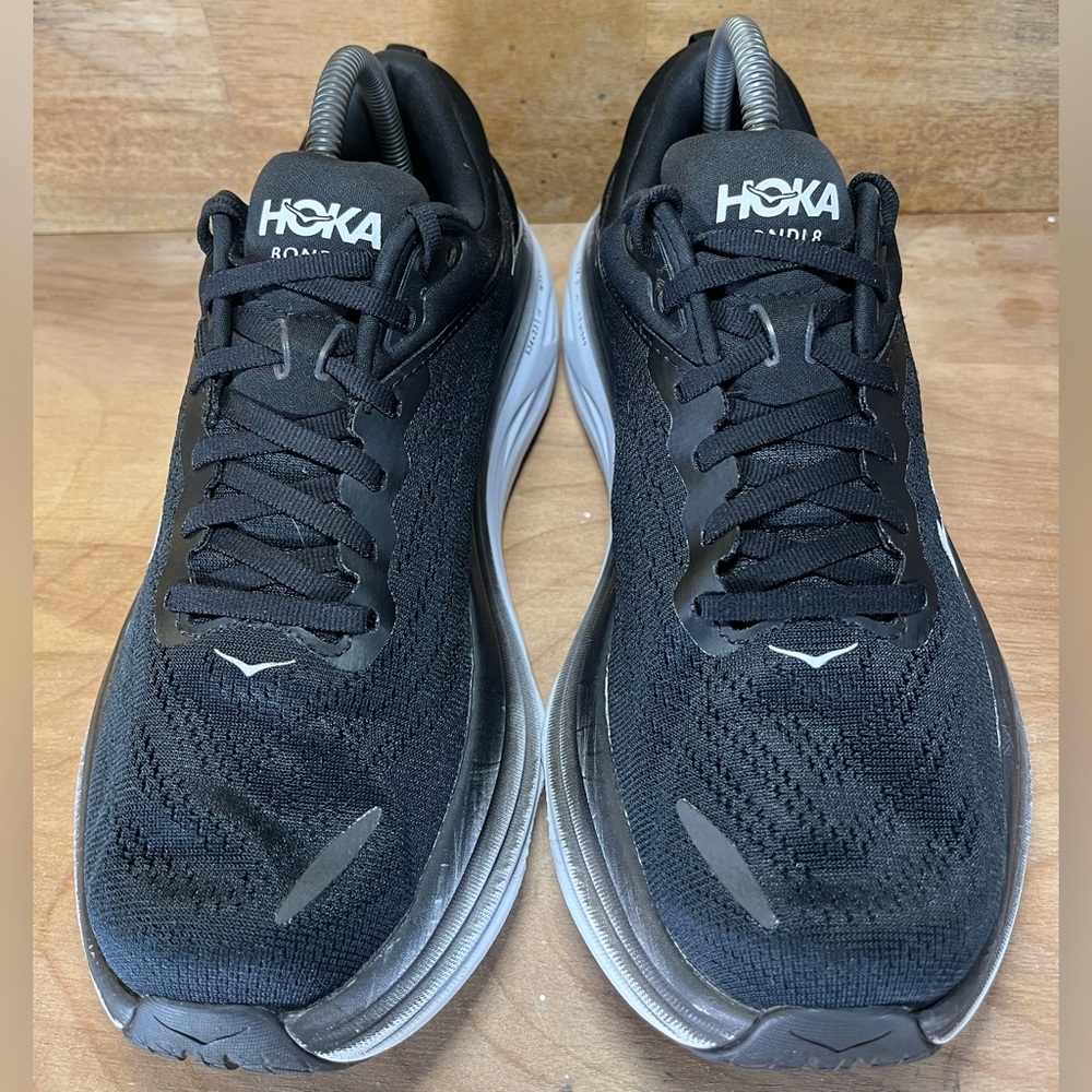 Hoka One One Bondi 8 REFLECTIVE Womens Size 9 Running Shoes Sneakers Black - Picture 3 of 12